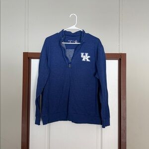 Antigua Blue Zip Up Sweater fits more like XL